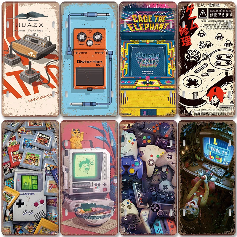 Retro Gaming Gameboy - Винтажная металлическая табличка с ретро-игровой тематикой: