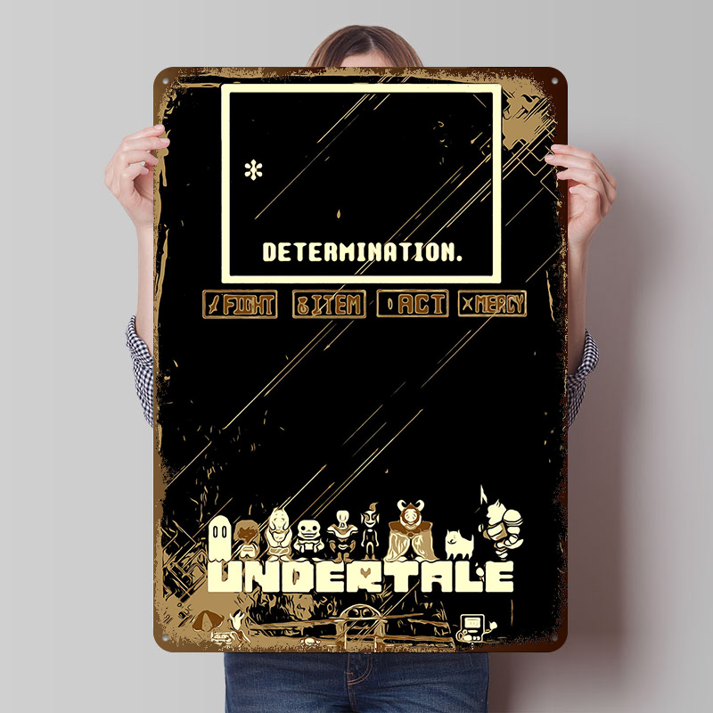 Retro Gaming At - Металлический постер Undertale, настенное искусство в