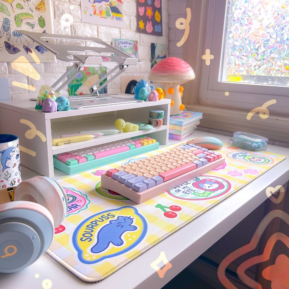 Коврик для мыши Fruit Kitty: и – обзор и цена Retro Gaming Desk Setup